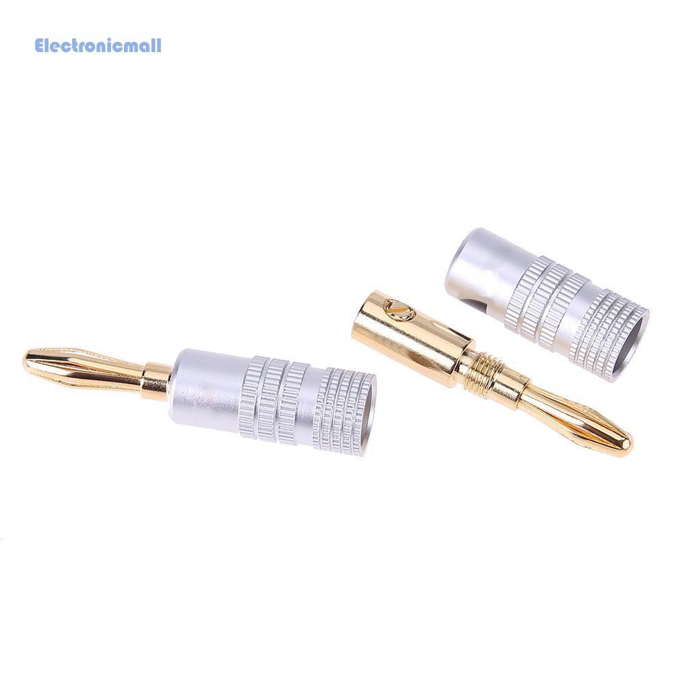 ElectronicMall01 1pc 4mm Gold Plated Brass Speaker Banana Plug DIY Audio Jack Connector