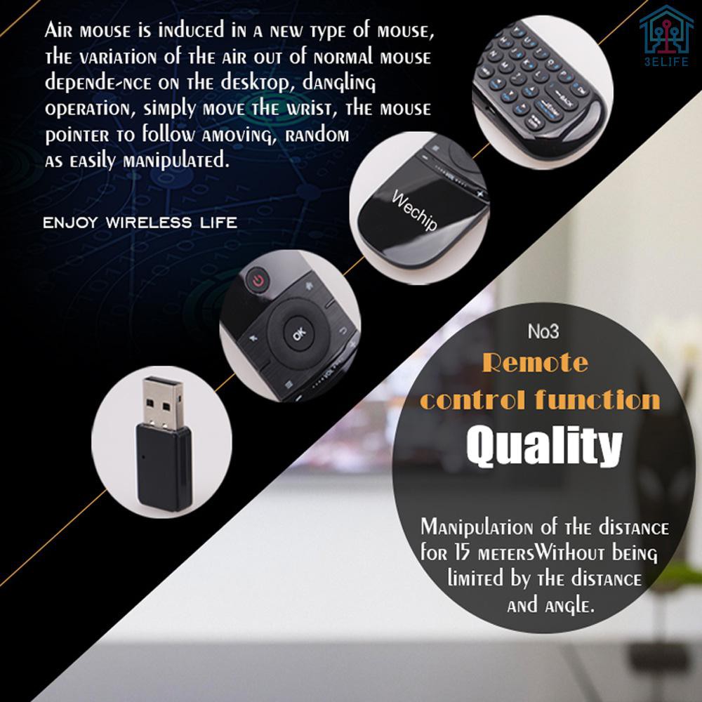 【E&amp;V】Wechip W1 Russian Version 2.4G Air Mouse Wireless Keyboard Remote Control Infrared Remote Learning 6-Axis Motion Sense w/ USB Receiver for Smart