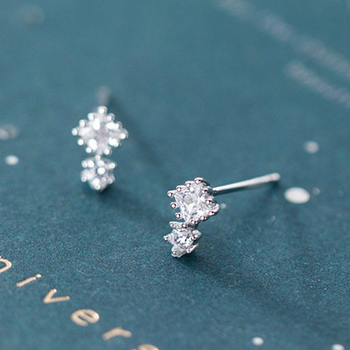 Khuyên Tai Bạc Nữ Đính Đá Bằng Bạc Thật ITALY S925 cao cấp B2496 Bảo Ngọc Jewelry