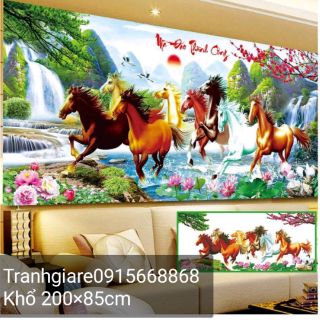 Tranh đính đá mã đáo thành công kt 200.90cm