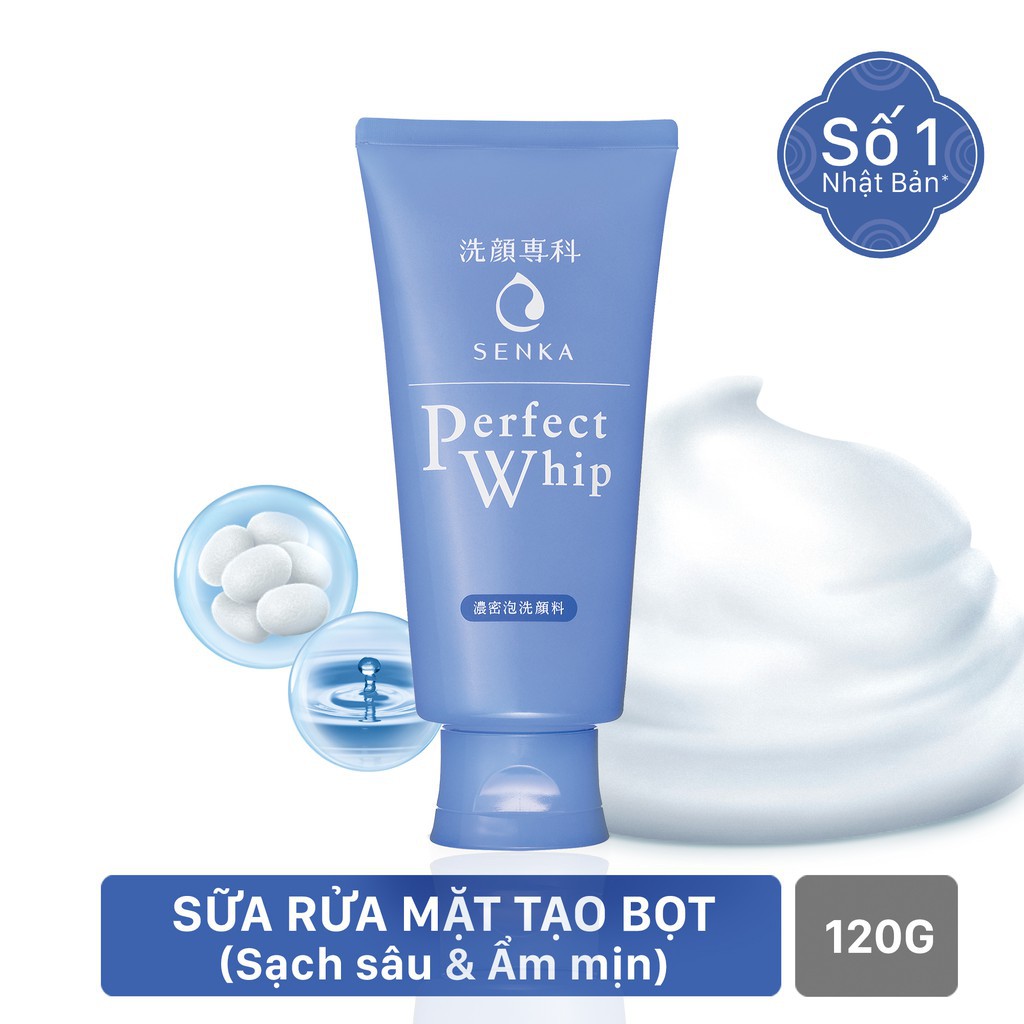 Sữa rửa mặt tạo bọt chiết xuất tơ tằm trắng Senka Perfect Whip 120g_70227 | BigBuy360 - bigbuy360.vn
