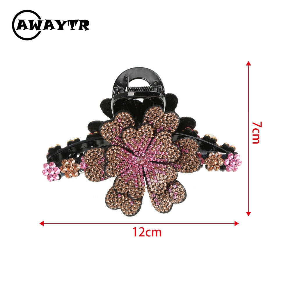 Kẹp tóc hình hoa đính đá thiết kế mới thời trang sang trọng dành cho nữ
