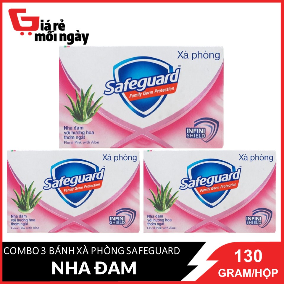 COMBO 3 bánh Safeguard Nha đam (Hồng) 130gX3