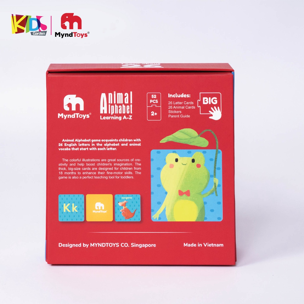 Đồ chơi xếp hình cho bé bộ ghép hình MYNDTOYS  52 thẻ với chữ cái và động vật cho trẻ từ 3 tuổi MT07-BGAAlphabet