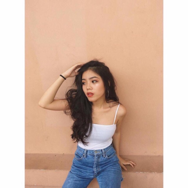 Áo Hai Dây croptop Sợi Bún ôm body sexy, FROM NHỎ