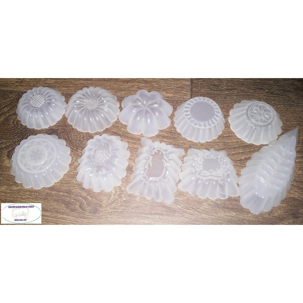 Combo 10 khuôn làm bánh bò, bánh da lợn bằng nhựa