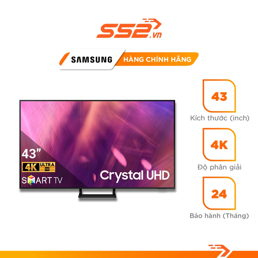 Smart Tivi Samsung Crystal UHD 4K 43 Inch UA43AU9000KXXV - Bảo Hành Chính Hãng