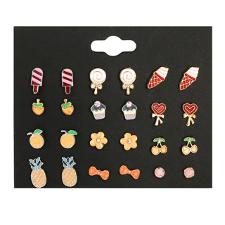 Set 12 đôi Khuyên tai cute dễ thương