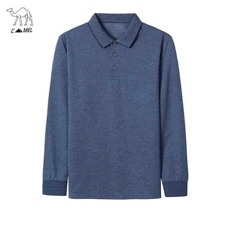 Áo thun polo tay dài màu trơn thời trang thu đông cho nam