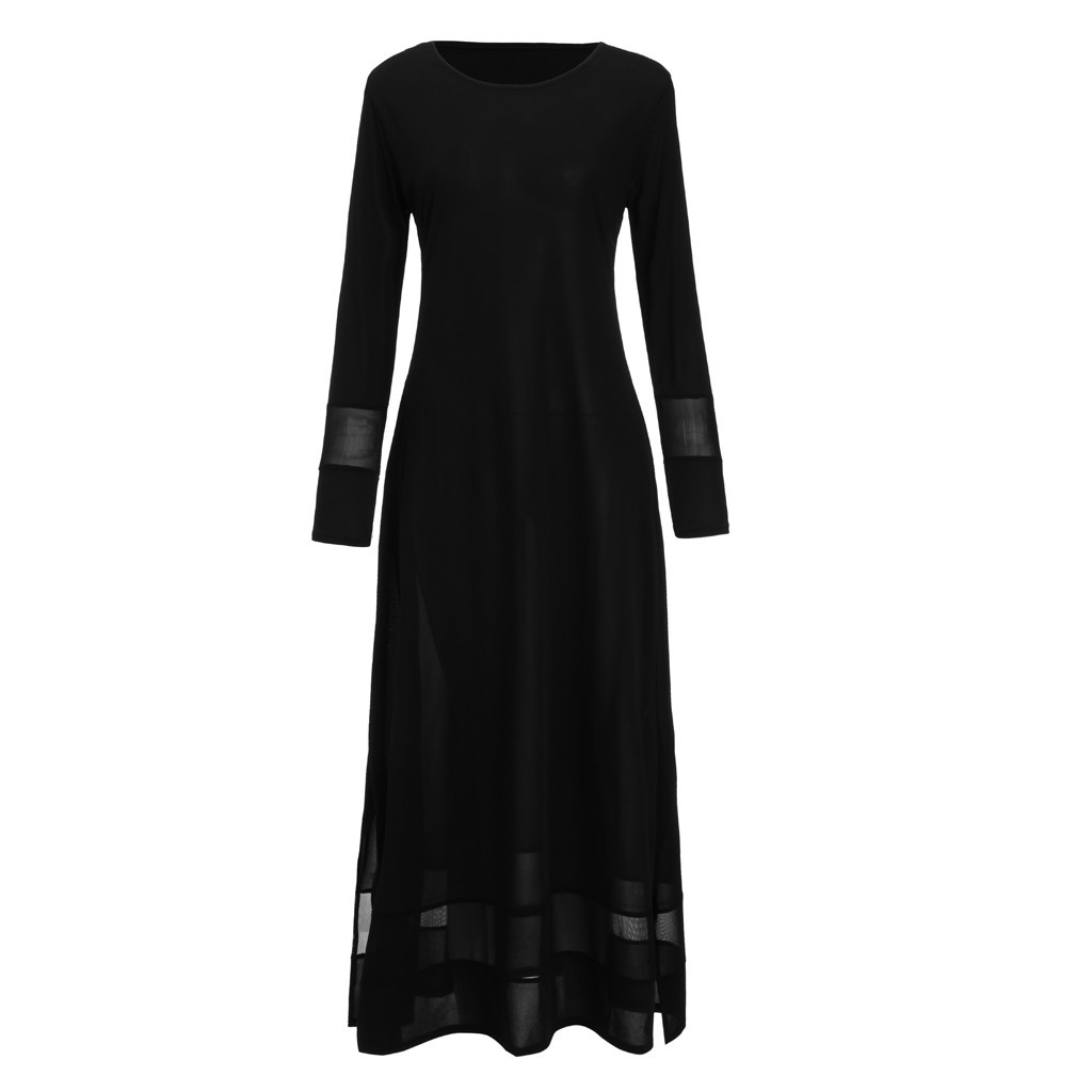 Koobe Đầm Dài Tay Lửng Cổ Chữ O Màu Trơn Thời Trang Dành Cho Nữ Hồi Giáo | BigBuy360 - bigbuy360.vn