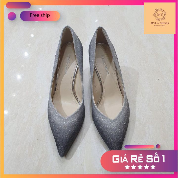MYLA SHOES - Giày Cao Gót 6 Phân Kim Tuyến Phối Màu VNXK