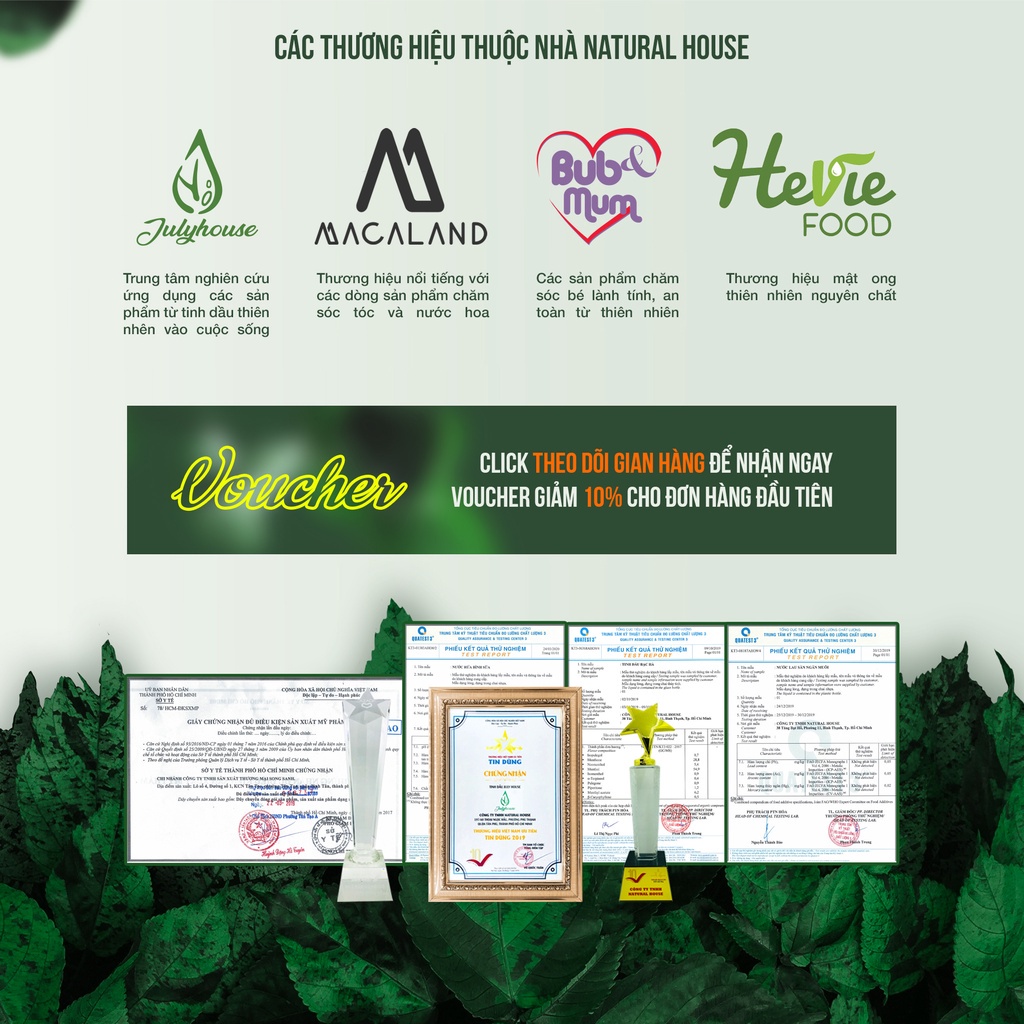 Tinh dầu thiên nhiên nguyên chất Oải Hương, Hương Tháo, Vỏ Bưởi, Ngọc Lan Tây, Hoa Lài JULYHOUSE 10ml thơm phòng