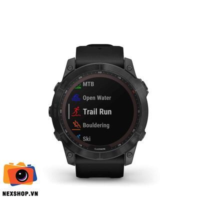 Đồng hồ thông minh Garmin Fenix 7X - Sapphire Solar, Black Ti with Black Silicone Band | Chính hãng FPT