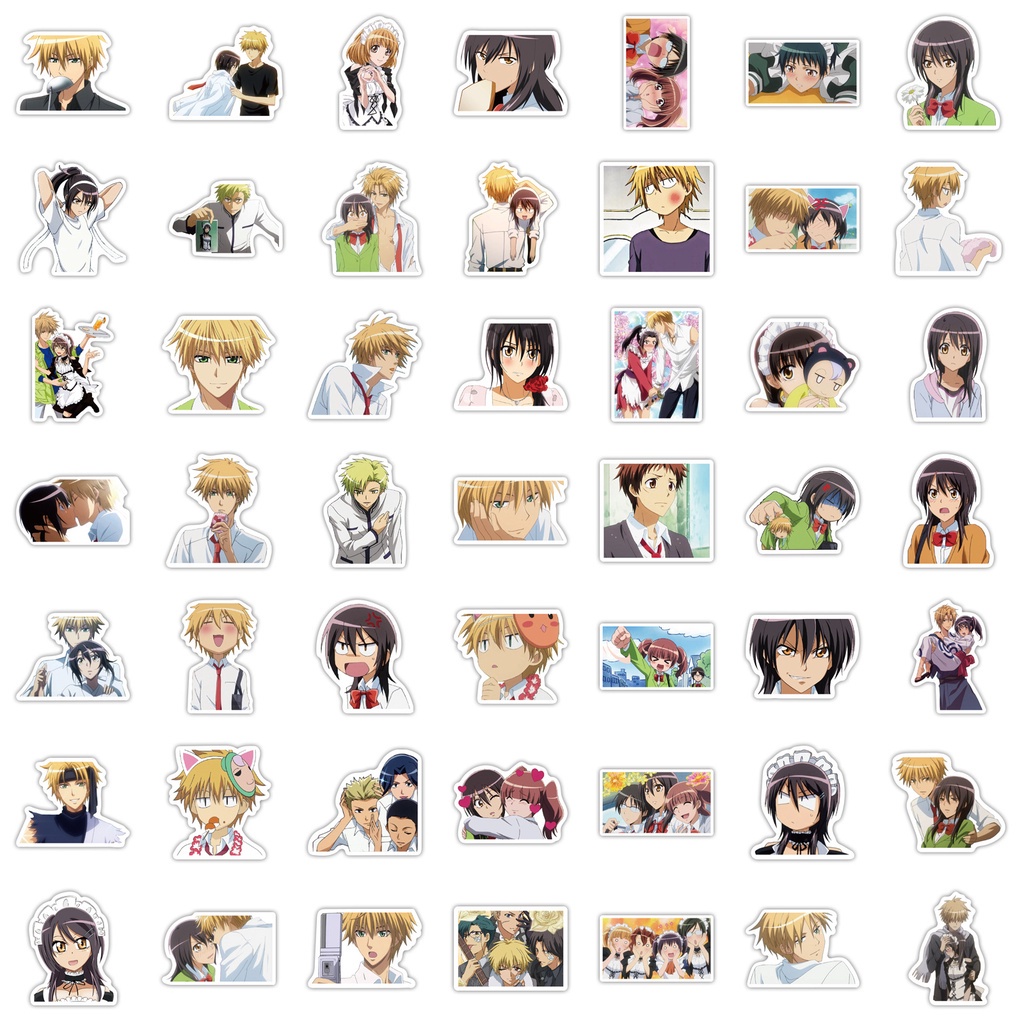 Set 50/100 miếng dán hoạt hình anime chống thấm nước trang trí vali