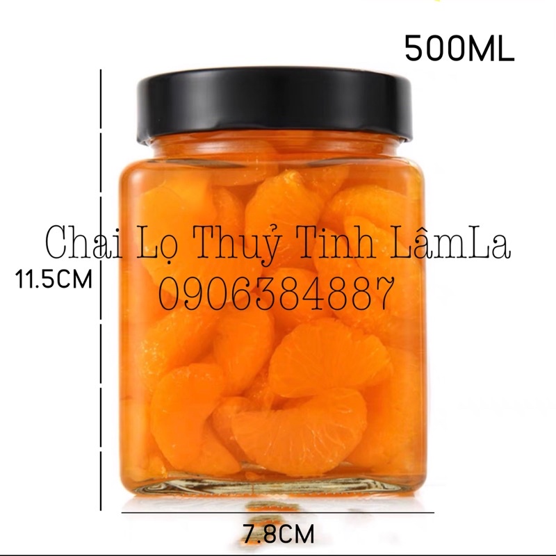 Hũ Thuỷ Tinh Vuông Nắp Thiết Dày 200ML 280ML 380ML 500ML 730ML