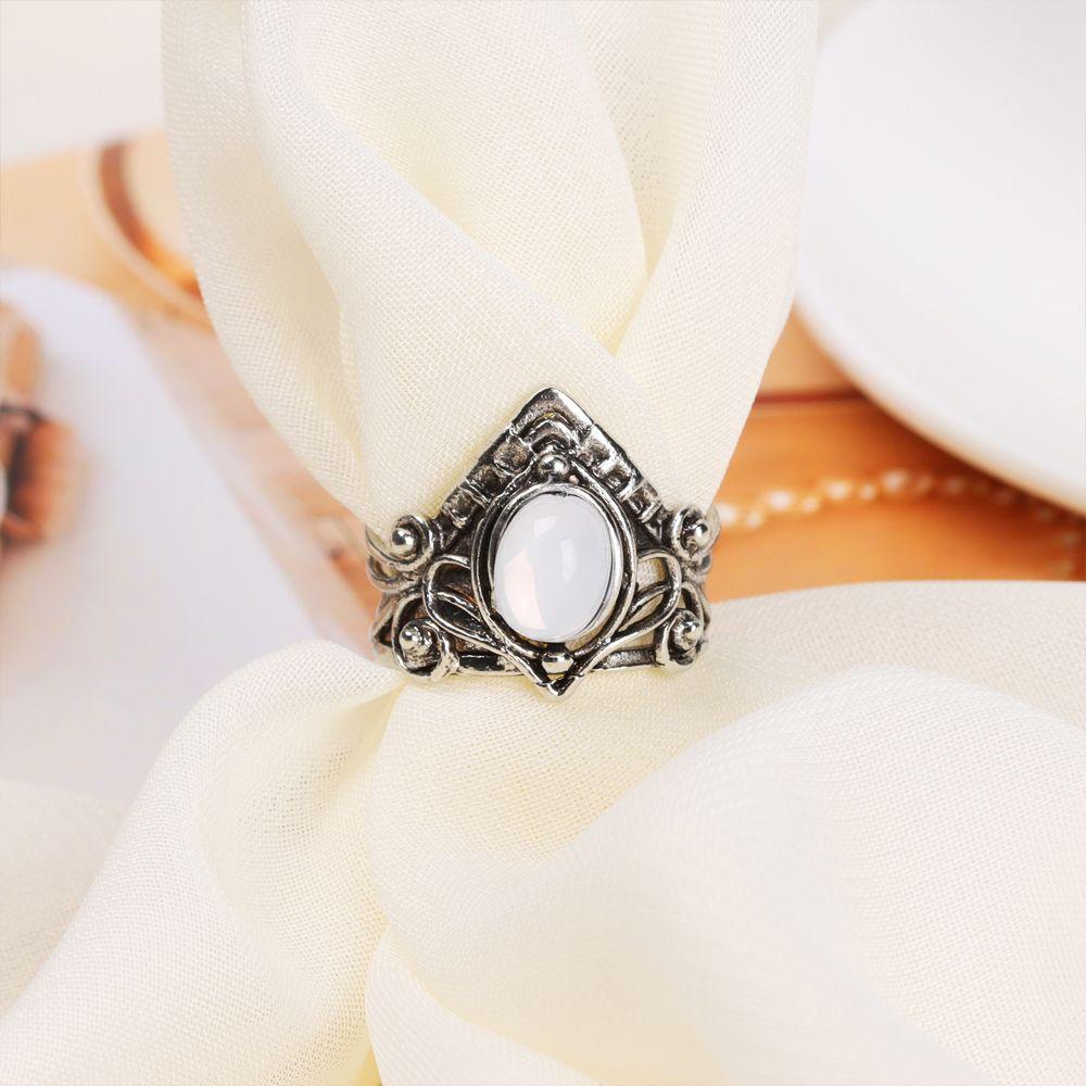 Nhẫn Mạ Bạc Khắc Hoa Phong Cách Vintage|Băng Đeo Cổ Tay Họa Tiết Kẻ Sọc