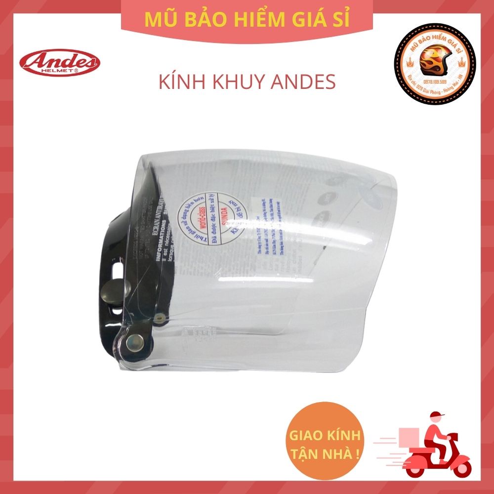 Kính mũ bảo hiểm 3 khuy GRS lắp cho mũ bh 1/2 và 3/4
