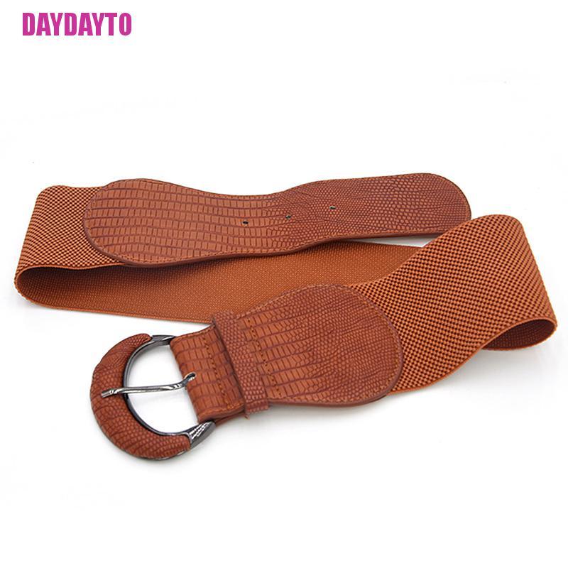 Thắt Lưng Giả Da Bản Rộng Co Giãn Thời Trang Cho Nữ