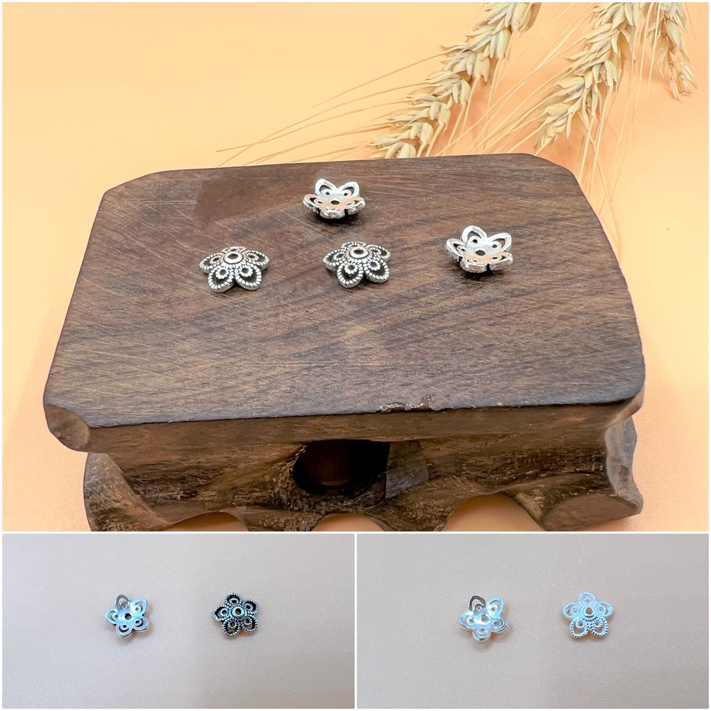 Charm ốp hạt bạc 925 hình hoa 5 cánh - Charm Bạc 925 - Mã CA071 CB770