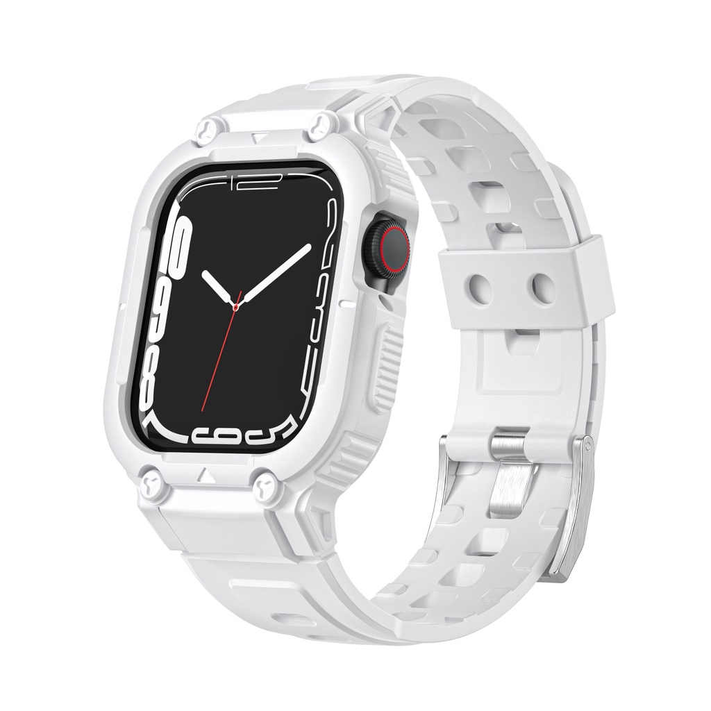 Ốp Dây Đeo Silicone + Ốp Bảo Vệ Cho Đồng Hồ Thông Minh Apple Watch 40mm 41mm 44mm 45mm iWatch Series 8 7 6 5 4