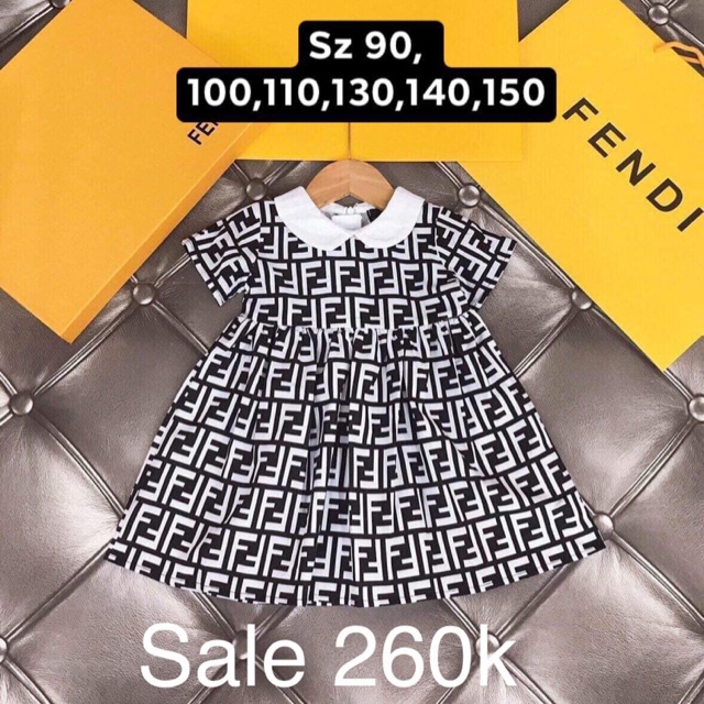 Váy fendi cổ sen bé gái