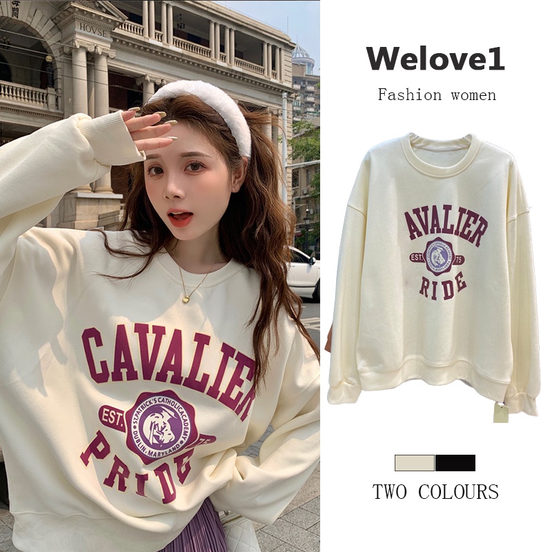 Áo sweater Dáng Rộng Phong Cách retro Mỹ Thời Trang Cho Nữ