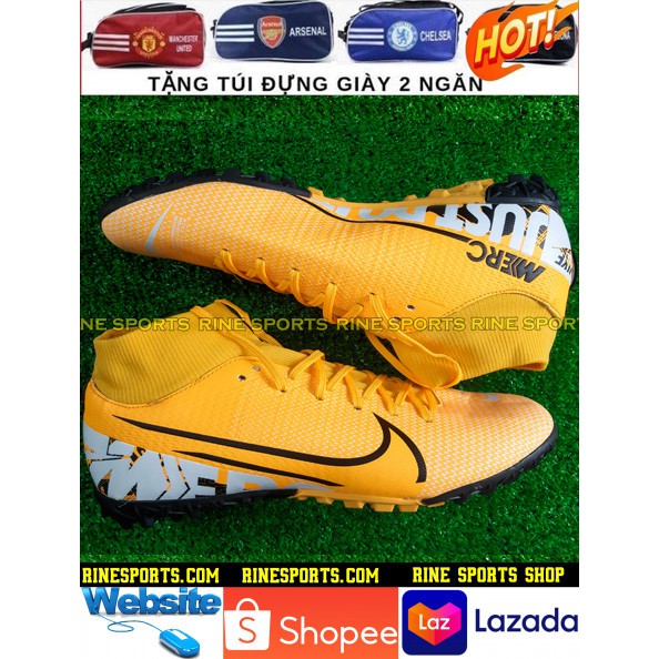 (HÀNG THAILAND) GIÀY BÓNG ĐÁ SÂN CỎ NHÂN TẠO 𝗡𝗶𝗸𝗲 Mercurial Vapor 13 cam cổ cao.TF.CAM KẾT Y HÌNH-CAM KẾT HÀNG