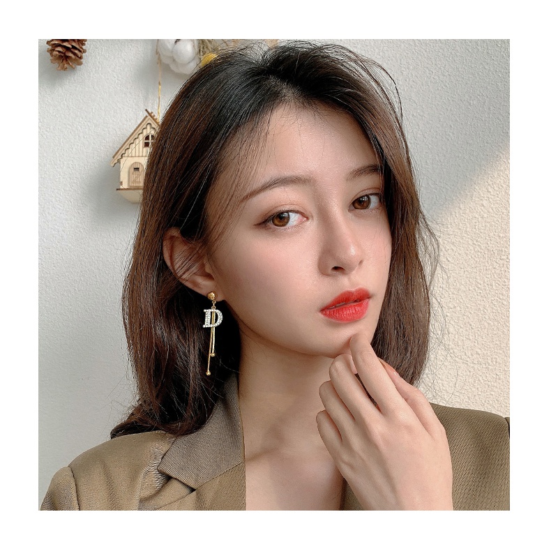 Khuyên tai phối tua rua dáng dài đính đá sang trọng cho nữ