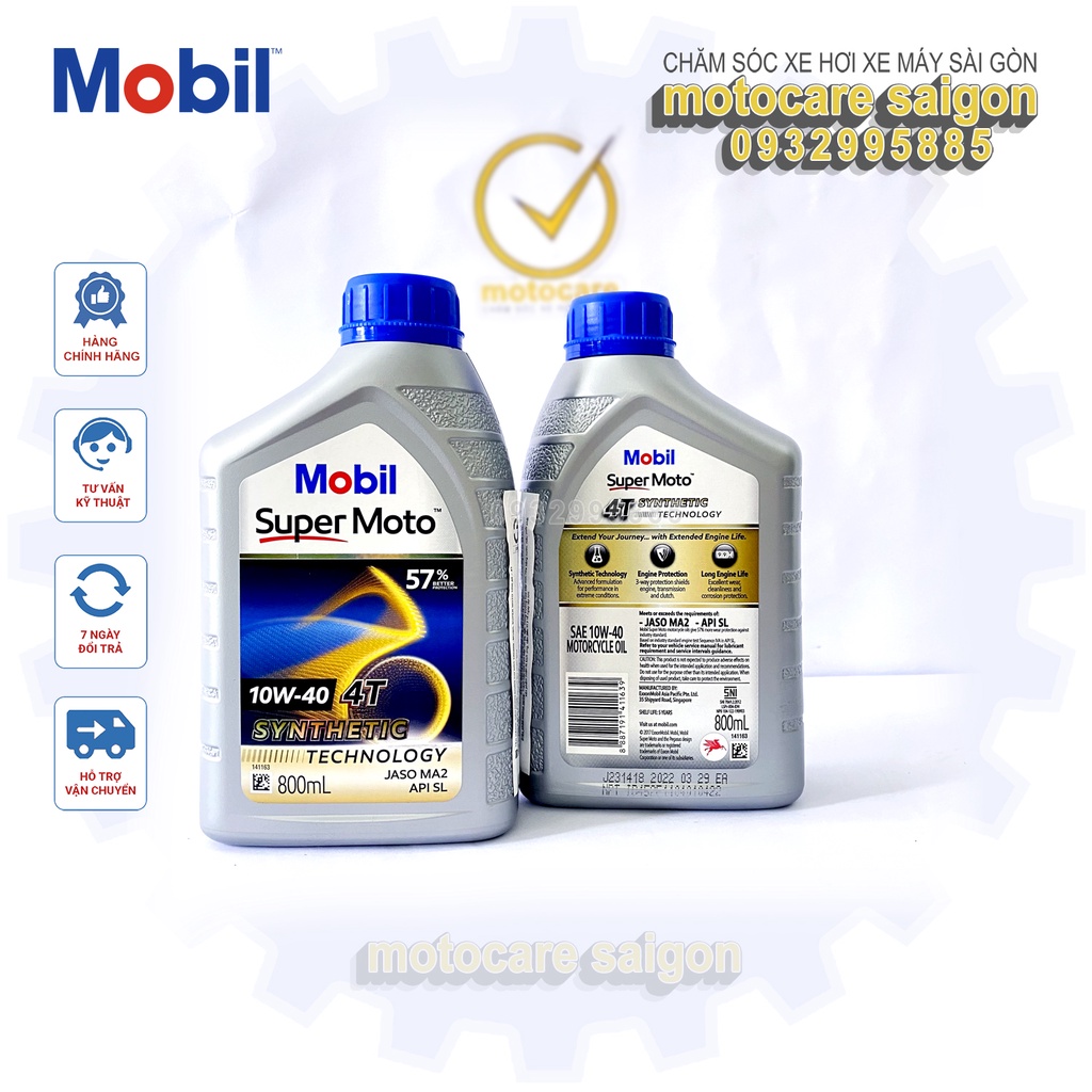 Nhớt Xe số cao cấp MOBIL SUPER MOTO 10W-40 4T NHẬP KHẨU SINGAPORE