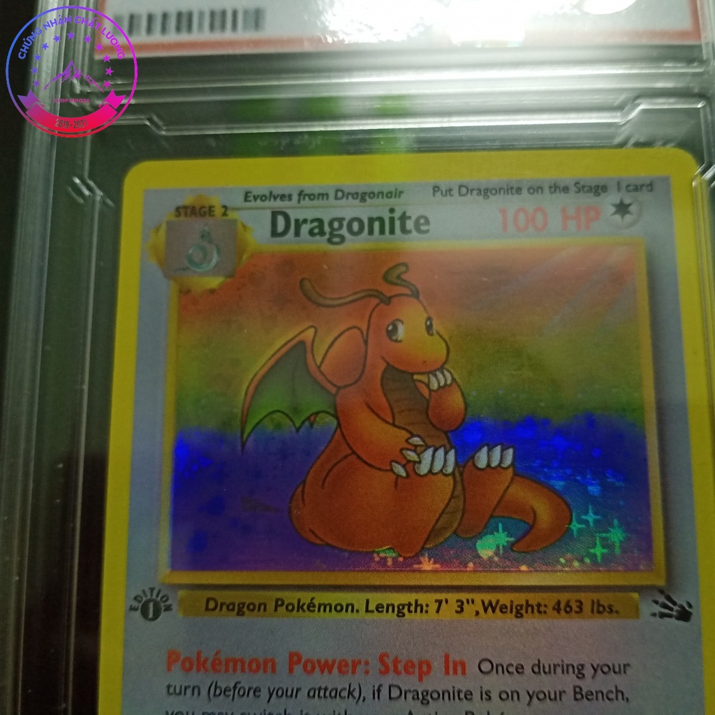 Bài Pokemon sản xuất năm 1995 Dragonite 4 62 rồng 3 hệ tiến hóa tam cấp 1459 d7 56