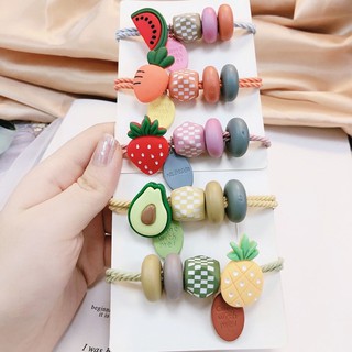Dây cột tóc hoa quả cute