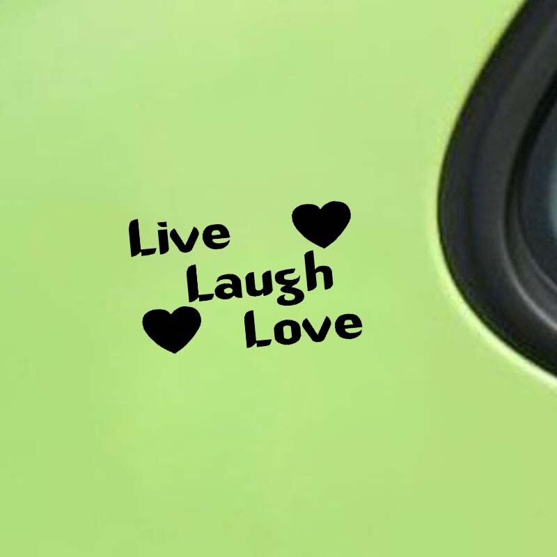 Đề can vinyl Live Laugh Love 15.5CM*9.7CM chống thấm nước độc đáo trang trí xe hơi