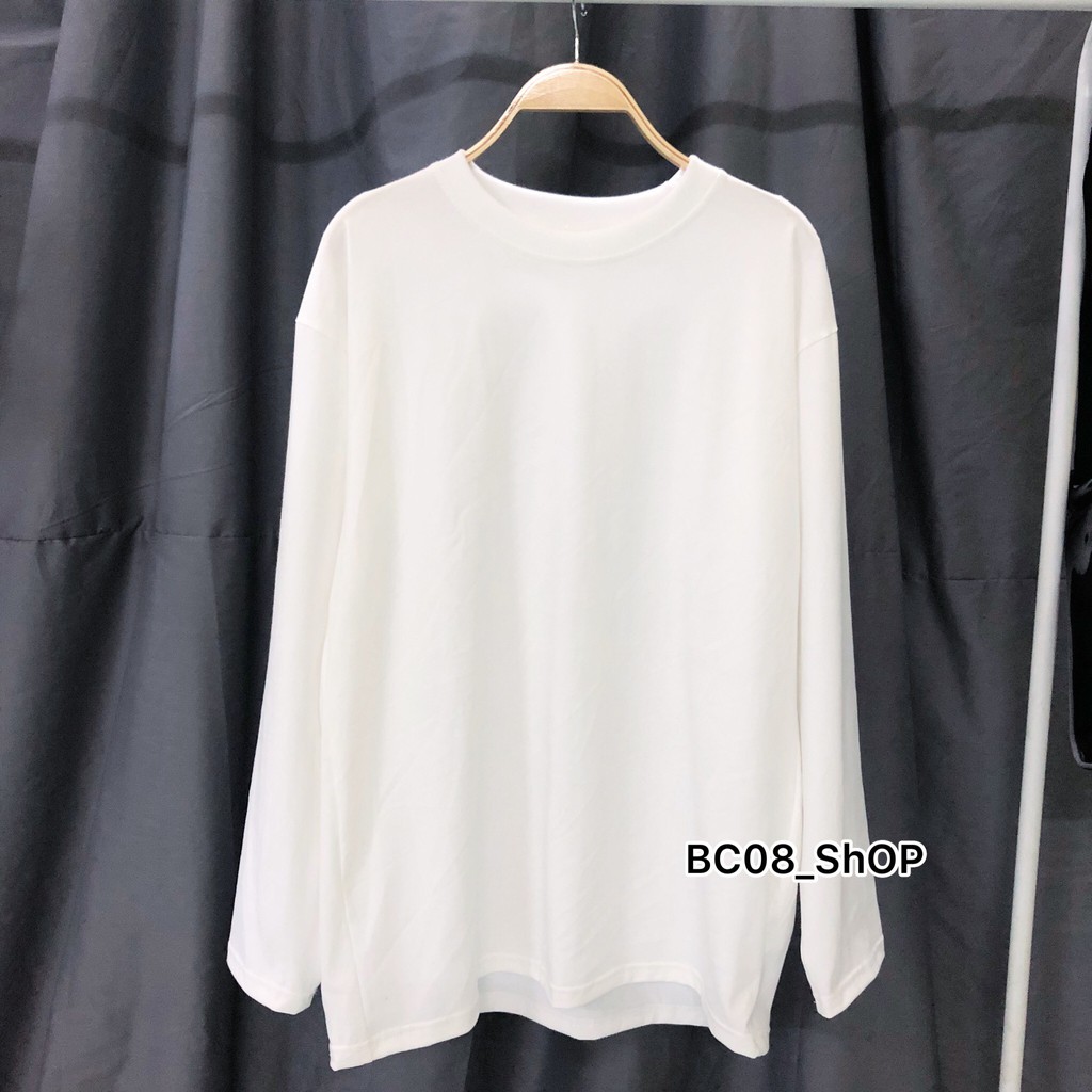 Áo Thun Dài Tay Trơn Unisex 2 màu Đen Trắng cao cấp có size | BigBuy360 - bigbuy360.vn