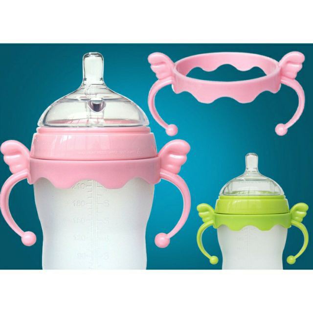 (Tặng kèm tay cầm bình) Bình sữa Silicone siêu mềm We happy dung tích 150/250ml