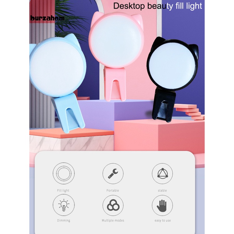 Đèn led chụp ảnh hình tai mèo gắn điện thoại di động tiện lợi