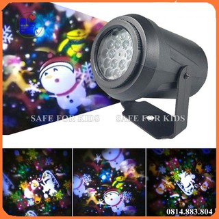 Đèn chiếu trần giáng sinh noel xoay 360 độ - đèn led trang trí chạy điện 16 hình độc đáo
