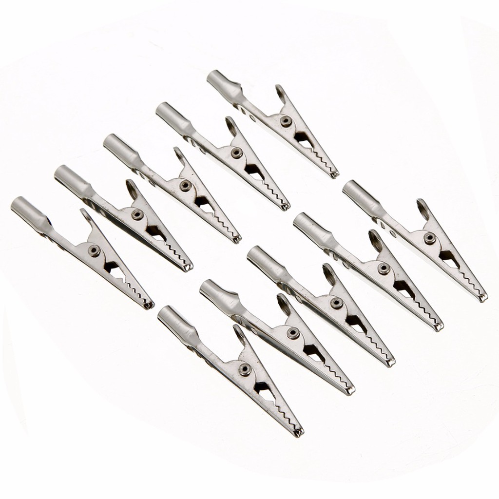 Set 10 kẹp cá sấu bằng thép không gỉ
