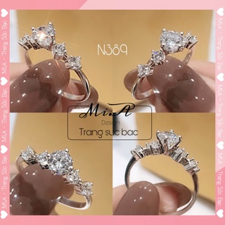 [ HÌNH THẬT]Nhẫn bạc Ý cao cấp S925 đá mỹ nhan tạo N389