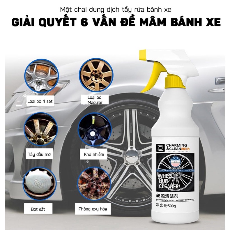 Dung Dịch Đánh Bóng, Tẩy Rỉ Sét Mạ Crôm, INOX Cho Vành Xe, Lazang, Mâm Xe Ô Tô 500ML TEXLABS DOKEY99