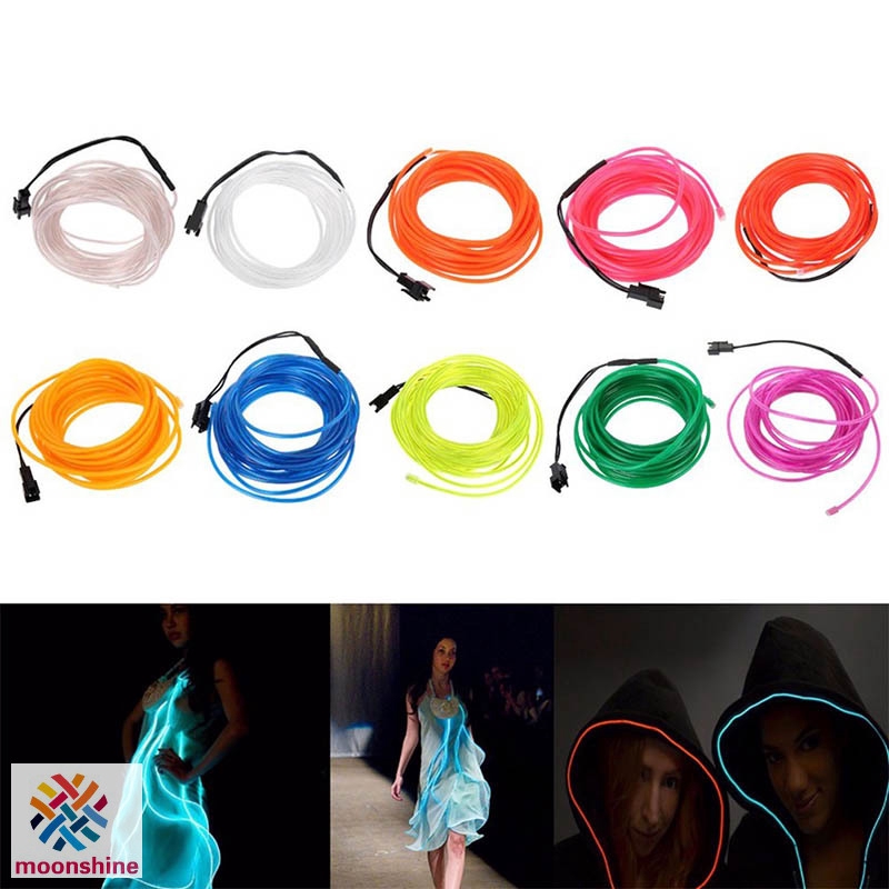 ❤PG❤ EL Wire Neon Glowing Light Battery Powered Waterproof LED Strips for Halloween Christmas
