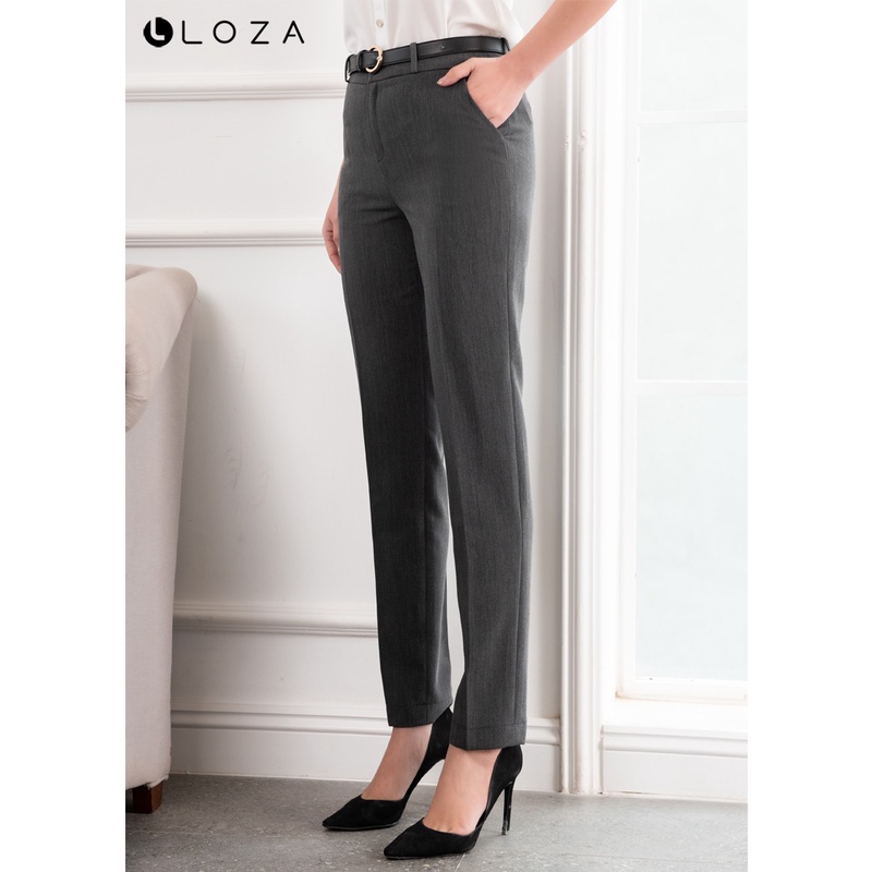 Quần âu nữ LOZA dáng côn đứng màu ghi - LQ12002