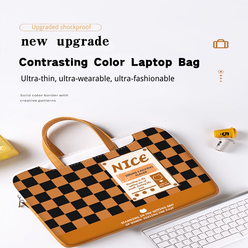 Túi máy tính xách tay 13-17 inch PU Leather Tote Túi chống sốc Ba lô máy tính xách tay