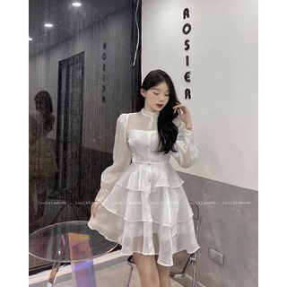 Váy Tiểu Thư Xếp Tầng Tơ Óng