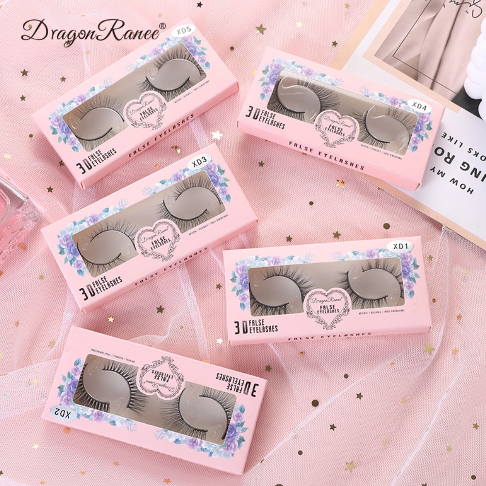 Hàng Có Sẵn Lông Mi Giả Dragon Ranee Đuôi Cá Ngắn Mô Phỏng Tự Nhiên Cho Nữ Sợi Bông Mềm 2 Cặp Thanh Toán Khi Nhận Hàng