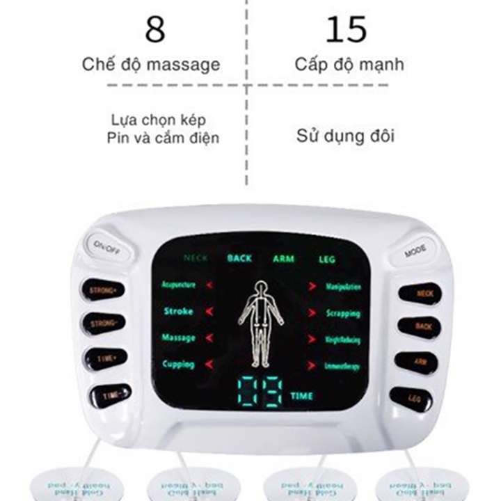 Máy Massage Xung Điện Trị Liệu 8 Miếng Dán YTK-309B Cao Cấp