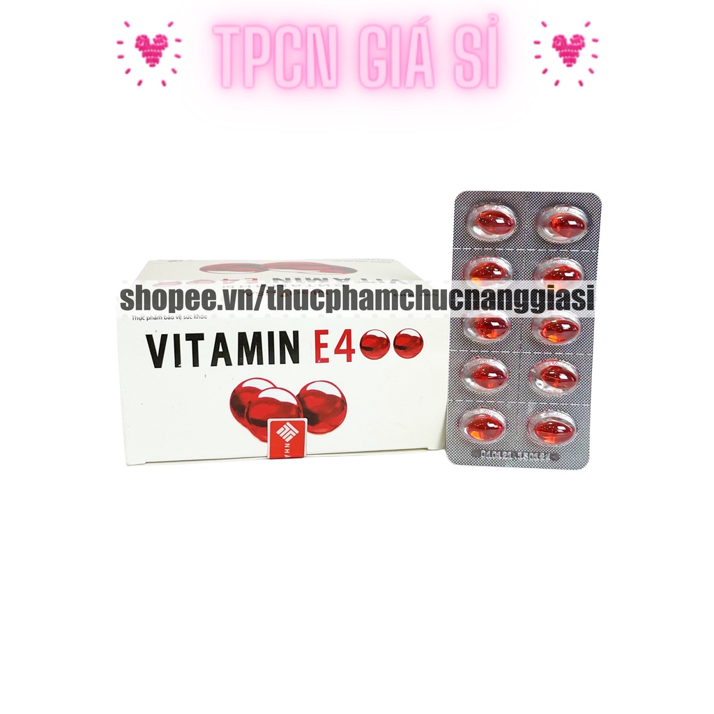 Viên uống VITAMINE ĐỎ bổ sung vitamin E giúp làm đẹp da, trắng da, hồi phục da nhăn nheo- Hộp 100 viên