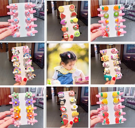 【RT】Set 10 Kẹp Tóc Hoạt Hình Dễ Thương Cho Bé_Kẹp Tóc Xinh Xắn Phong Cách Hàn Quốc Cho Bé