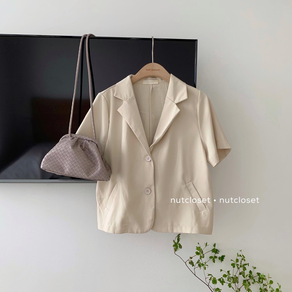[Mã FAGREEN1505 giảm tới 30K đơn 99K] Áo blazer cộc tay dáng ngắn 2 cúc _ A0167 | BigBuy360 - bigbuy360.vn
