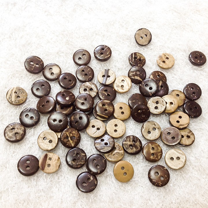 5 Nút áo gỗ khuy có vân size 1cm 1.1cm cúc đính kết áo trang trí dễ thương