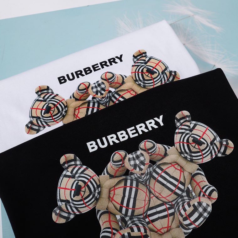 Áo Thun Burberry/trademark+tag/22ss Tay Ngắn Cổ Tròn In Hình Gấu Chữ B Thời Trang Cá Tính Cho Nam Và Nữ